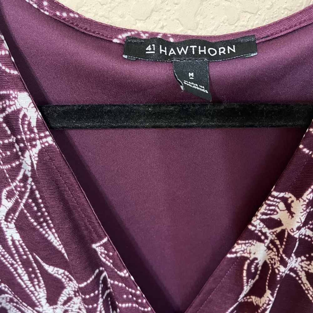 41 Hawthorn Kassidy Faux Wrap Dress EUC medium plum - Picture 3 of 8